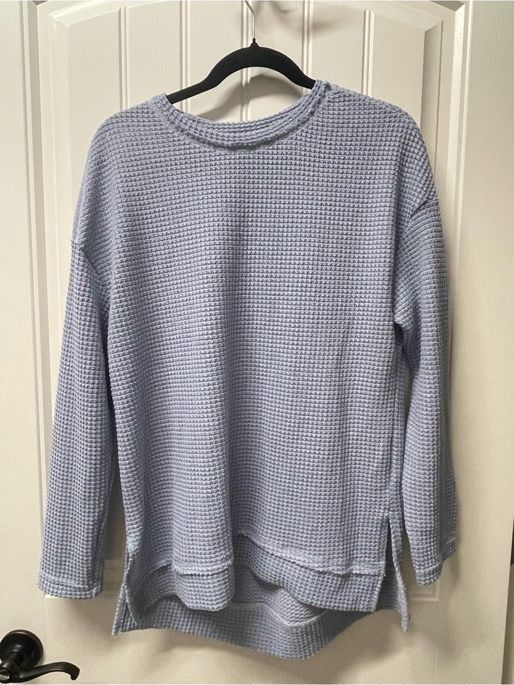 Light Blue Waffle Knit Women’s Longsleeve